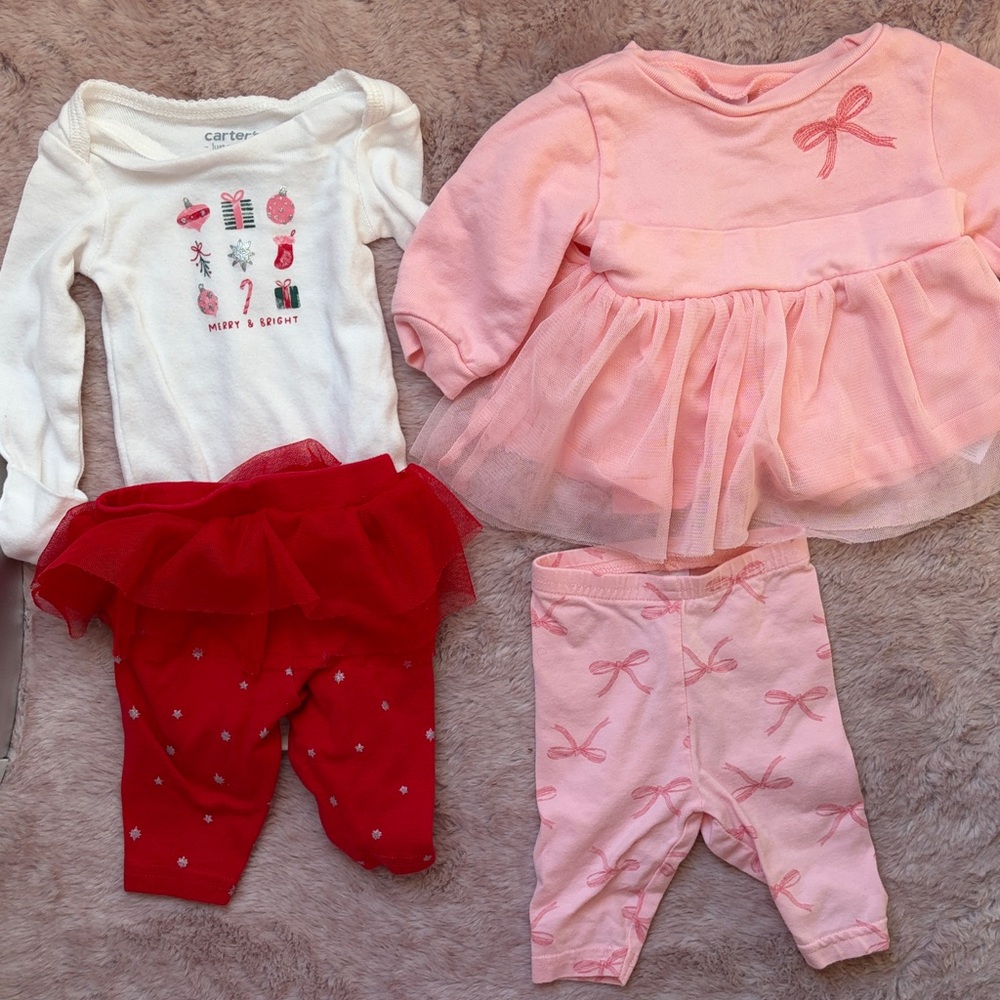 Carter's Pink and Red Baby Outfit Set